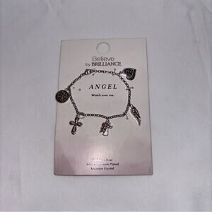 Believe by Brilliance Angel Watch Over Me Charm Bracelet 7.5”